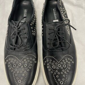 Fratelli Rossetti Black Sneakers with Silver Studs
